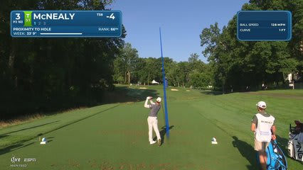 Maverick McNealy hits tee shot to 6 feet, sets up birdie on No. 3 at Wyndham