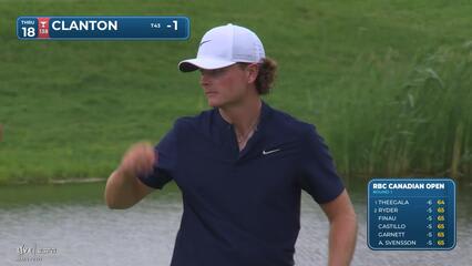 Luke Clanton sinks 4-foot putt for birdie on No. 18 at RBC Canadian