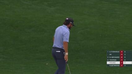 Cameron Young gets up-and-down from 52 feet for birdie on No. 8 at Truist Championship