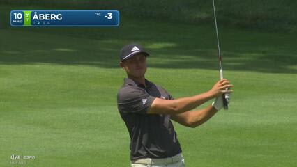 Ludvig Åberg's 141-yard approach sets up birdie on No. 10 at Travelers