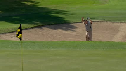 Michael Allen converts his chip for birdie on No. 17 at Tucson Conquistadores