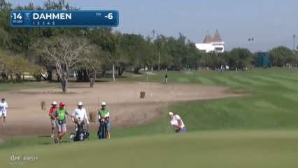 Quade Cummins converts birdie after finding bunker at Mexico Open