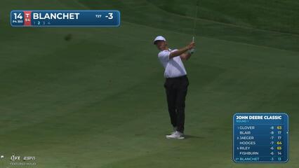 Chandler Blanchet drains 10-foot putt for birdie on No. 14 at John Deere