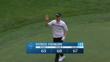 Patrick Fishburn chips-in for birdie from fringe at Utah Championship