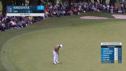 Ryosuke Kinoshita cards closing birdie putt at ZOZO CHAMPIONSHIP