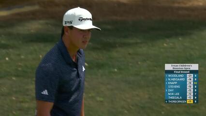 Michael Thorbjornsen sinks 18-foot birdie putt on No. 9 at Texas Children's