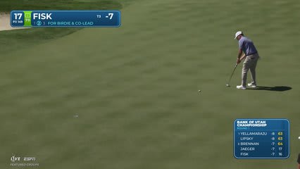 Steven Fisk drains 17-foot birdie putt on No. 17 at Bank of Utah
