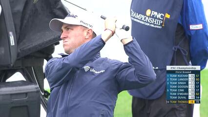 Justin Thomas nearly holes out from fairway, cards birdie at PNC Championship