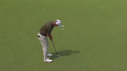 Doug Ghim sinks 10-foot birdie putt on No. 14 at Charles Schwab