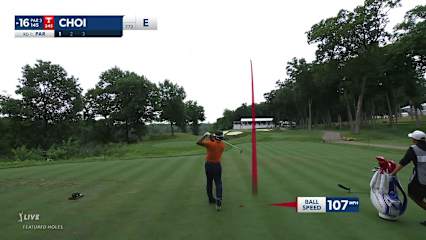 K.J. Choi tight tee shot yields birdie on No. 16 at John Deere