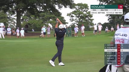 Viktor Hovland's 149-yard approach sets up birdie on No. 13 at TOUR Championship