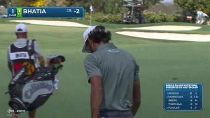 Akshay Bhatia hits 134-yard approach to 8 feet, sets up birdie on No. 1 at Arnold Palmer