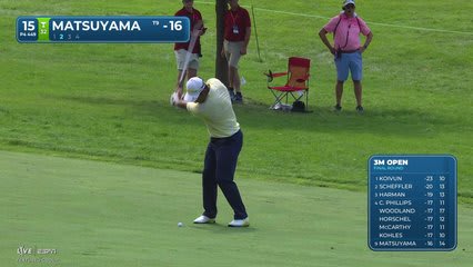 Hideki Matsuyama's 125-yard approach sets up birdie on No. 15 at 3M Open