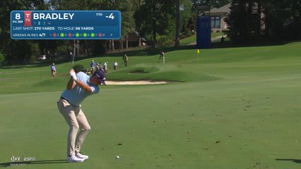 Keegan Bradley gets up-and-down from 97 yards for birdie on No. 8 at Wyndham