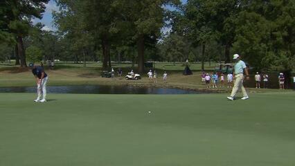 Steven Fisk sinks 31-foot birdie putt on No. 2 at Sanderson Farms