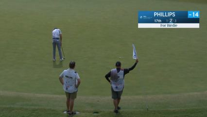 Trent Phillips sinks birdie putt at BMW Charity Pro-Am