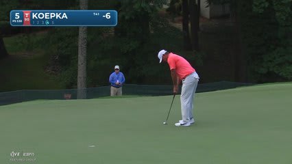 Brooks Koepka sinks 9-foot birdie putt on No. 5 at Wyndham