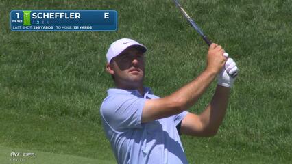 Scottie Scheffler's 130-yard approach sets up birdie on No. 1 at Travelers