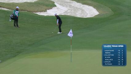 Will Zalatoris drains 64-foot eagle putt on No. 17 at Valero
