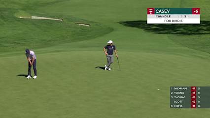 Paul Casey sinks a 22-foot birdie putt at Genesis