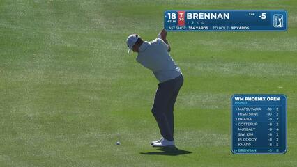Michael Brennan hits 101-yard approach to 12 feet, makes birdie on No. 18 at WM Phoenix Open
