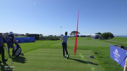 Sam Ryder's 218-yard tee shot sets up 9-foot birdie putt on No 16 at Farmers