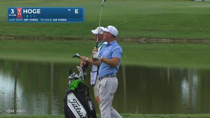 Tom Hoge gets up-and-down from 144 yards for birdie on No. 3 at Cadillac