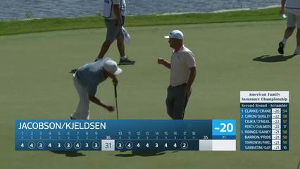 Team Jacobson/Kjeldsen makes birdie putt on No. 17 at American Family Insurance Championship