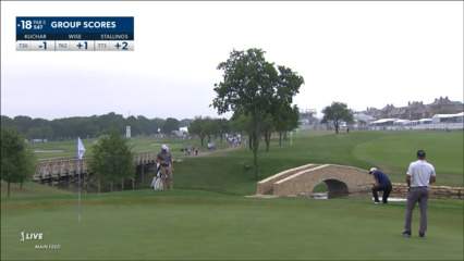 Aaron Wise gets up-and-down from bunker for birdie at AT&T Byron Nelson
