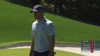 Nicolai Højgaard sinks 2-foot putt for birdie on No. 8 at Truist Championship