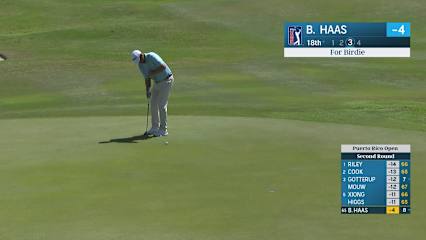 Bill Haas makes birdie on No. 18 at Puerto Rico