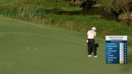 Zecheng Dou sends in 14-foot birdie at Sanderson Farms
