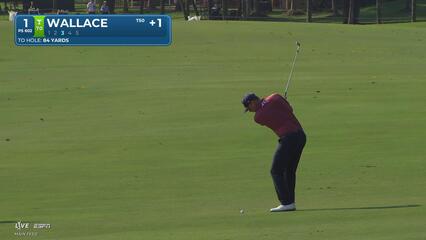 Matt Wallace gets up-and-down from 84 yards for birdie on No. 1 at Cadillac