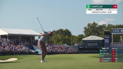 Patrick Cantlay gets up-and-down from 114 yards for birdie on No. 18 at BMW Championship