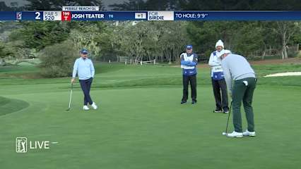 Josh Teater sinks birdie putt at AT&T Pebble Beach