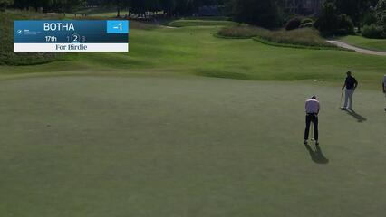 Barend Botha makes birdie on No. 17 at BMW Charity Pro-Am