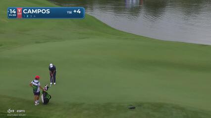 Rafael Campos taps in from 3 feet for birdie on No. 14 at THE CJ CUP