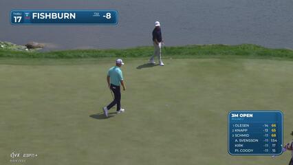 Patrick Fishburn sinks a 28-foot birdie putt on No. 17 at 3M Open