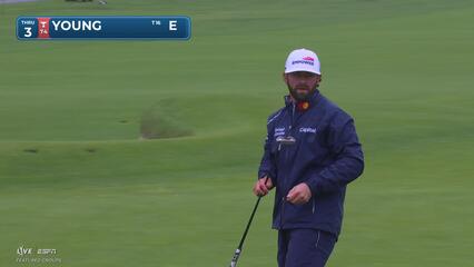 Cameron Young sinks 13-foot birdie putt on No. 3 at The Genesis