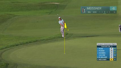 Mac Meissner chips in from rough for eagle on No. 9 at Farmers