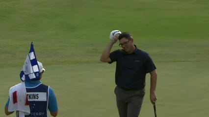 Matt Atkins makes birdie on No. 18 in Round 2 at BMW Charity Pro-Am