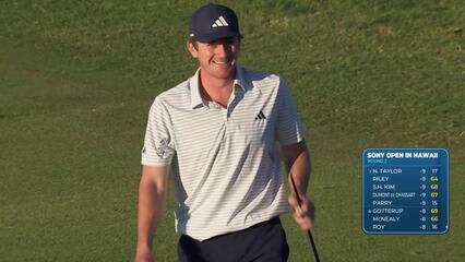 Nick Dunlap sinks 12-foot birdie putt on No. 8 at Sony Open