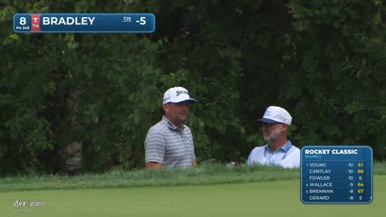 Keegan Bradley drains 6-foot birdie putt on No. 8 at Rocket Classic