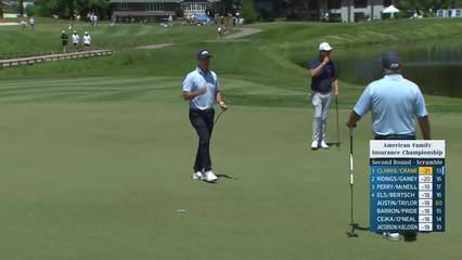 Team Clarke/Crane makes birdie on No. 14 at American Family Insurance Championship