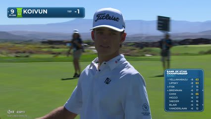 Jackson Koivun's 261-yard approach sets up birdie on No. 9 at Bank of Utah