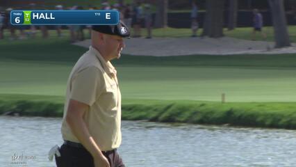 Harry Hall sinks 6-foot birdie putt on No. 6 at Arnold Palmer