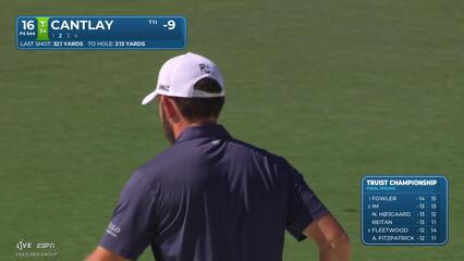 Patrick Cantlay drains 33-foot birdie putt on No. 16 at Truist Championship