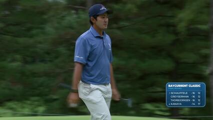Takumi Kanaya's excellent bunker shot sets up birdie at Baycurrent