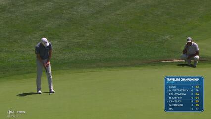 Maverick McNealy makes birdie on No. 18 at Travelers