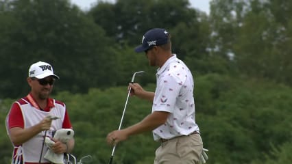 Kyle Westmoreland chips it tight to yield birdie at Korn Ferry Tour Champ